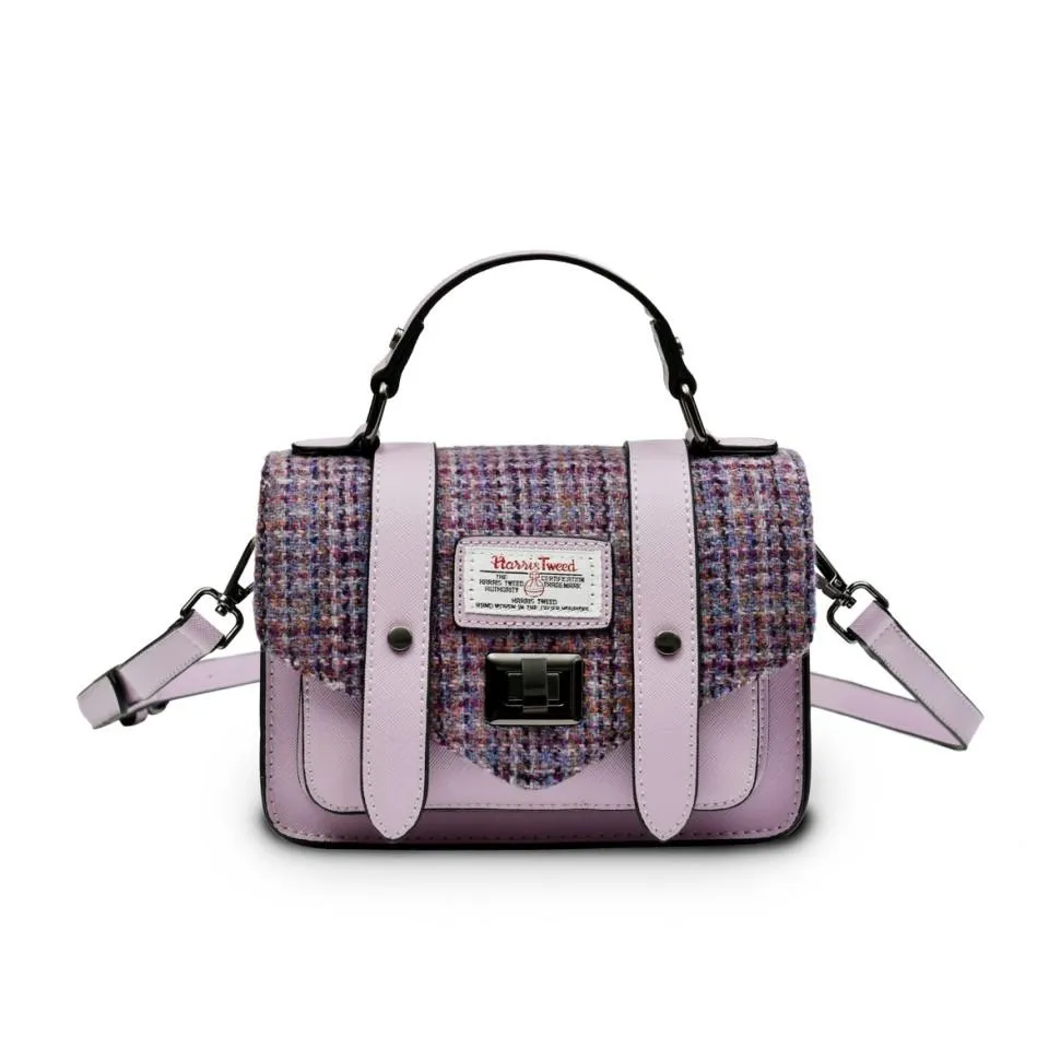 Violet Dogtooth Satchels with Harris Tweed®
