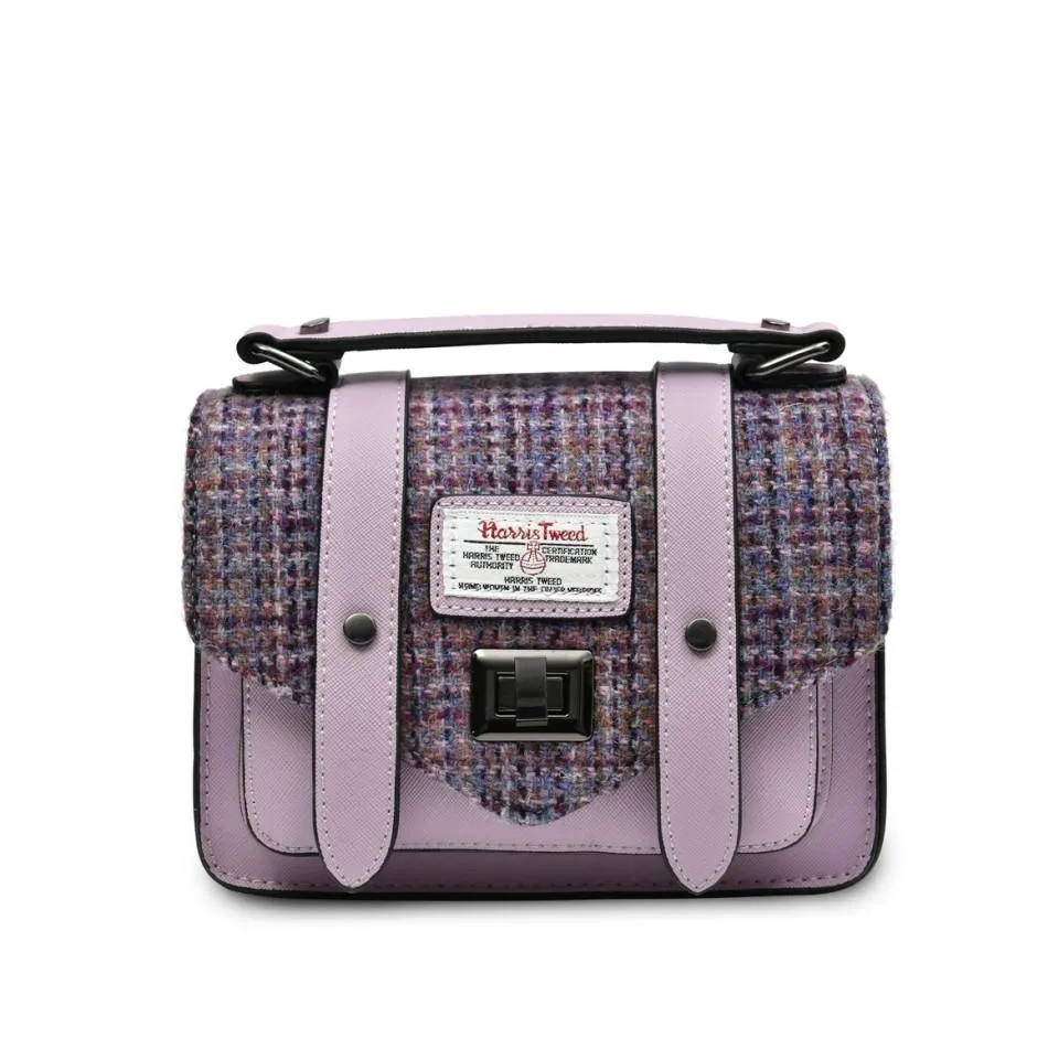 Violet Dogtooth Satchels with Harris Tweed®