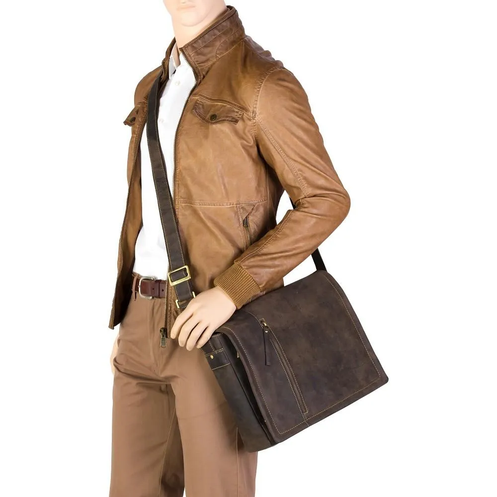 Visconti Foster 13.3" Leather Laptop Messenger Bag