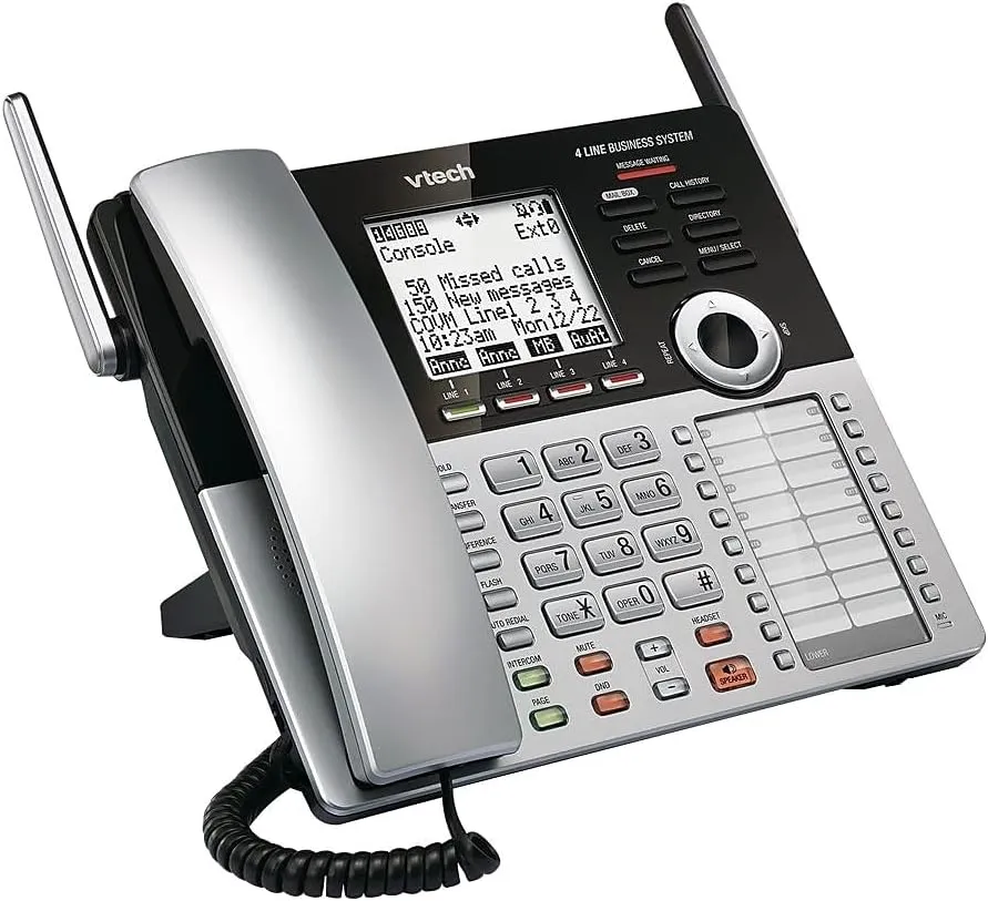 VTech CM18445 Main Console - DECT 6.0 4-Line Expandable Small Business Office Phone with Answering System