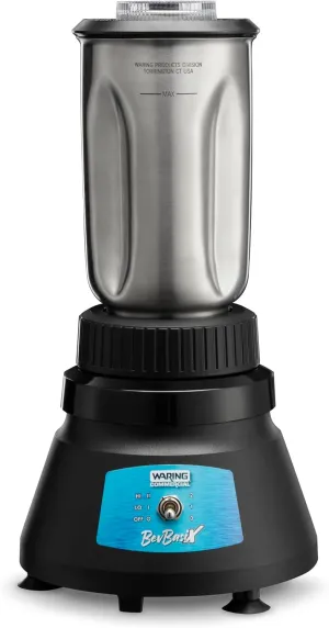 Waring Commercial Countertop Bar Blender, BevBasix™ Light Duty 1/2 HP with 32 oz Stainless Steel Container, Made in the USA, Professional Foodservice Use for Frozen Cocktail Drink, Dips, Smoothies