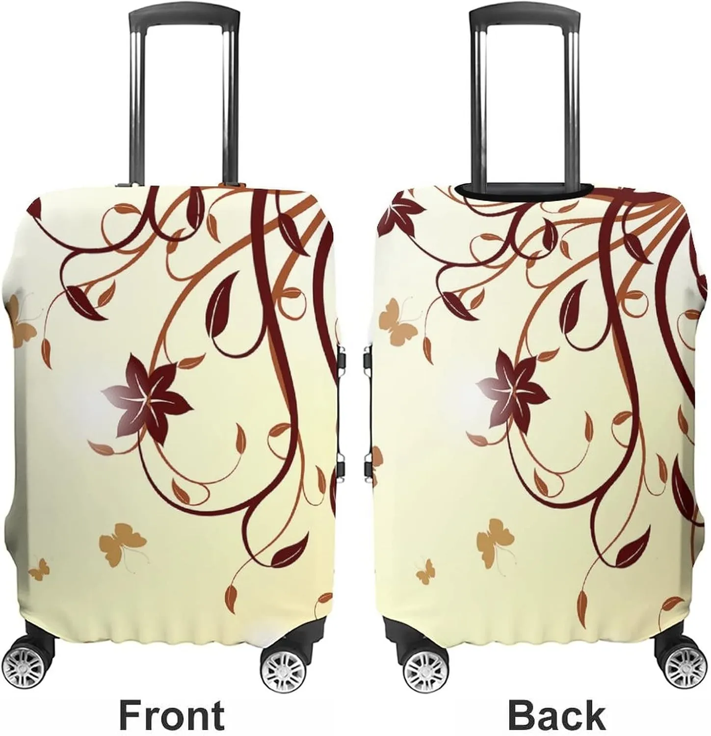 Washable Luggage Cover, Autumn Branch Pattern Luggage Cover Suitcase Protector, Fits 26-28 Inch Luggage, Travel Summer Beach Holiday, Multicolor