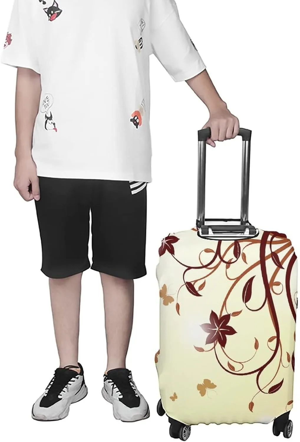 Washable Luggage Cover, Autumn Branch Pattern Luggage Cover Suitcase Protector, Fits 26-28 Inch Luggage, Travel Summer Beach Holiday, Multicolor