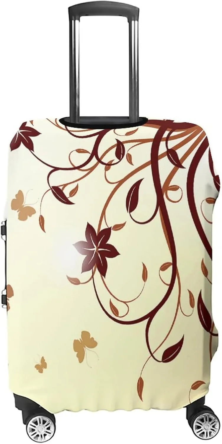 Washable Luggage Cover, Autumn Branch Pattern Luggage Cover Suitcase Protector, Fits 26-28 Inch Luggage, Travel Summer Beach Holiday, Multicolor