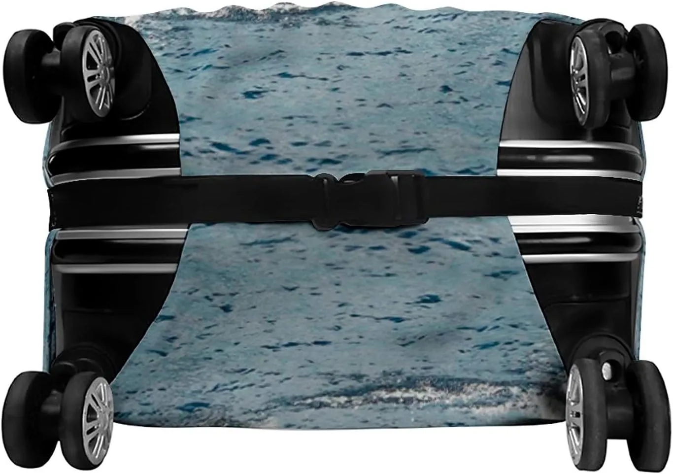 Washable Luggage Cover, Balinese Elastic Travel Luggage Cover, Dolphins in Pacific Ocean, Fits 19-21 Inch Luggage, Great For Vacation Travel, Multicolor