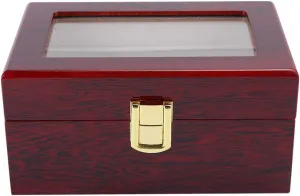 Watch Box, Executive 3 Slots Watch Case,Wooden 3 Grid Watch Display Box Transparent Window Watch Storage Box