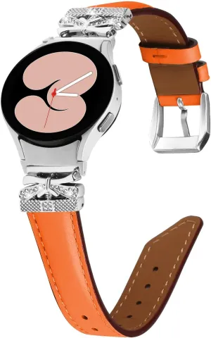 Watchband Compatible With Galaxy watch 4/Galaxy watch 5 40mm 44mm Genuine Leather Adjustable Strap For Galaxy Watch 4 Classic 42mm 46mm/Watch 5 Pro 45mm