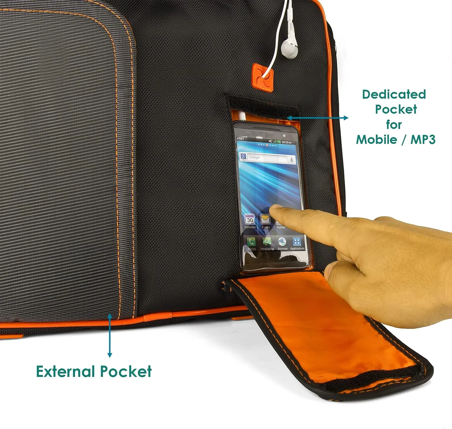 Water-Resistant Nylon Laptop Shoulder Messenger Bag for Professionals - Organized Multi-Compartment Tote for 12" Computers