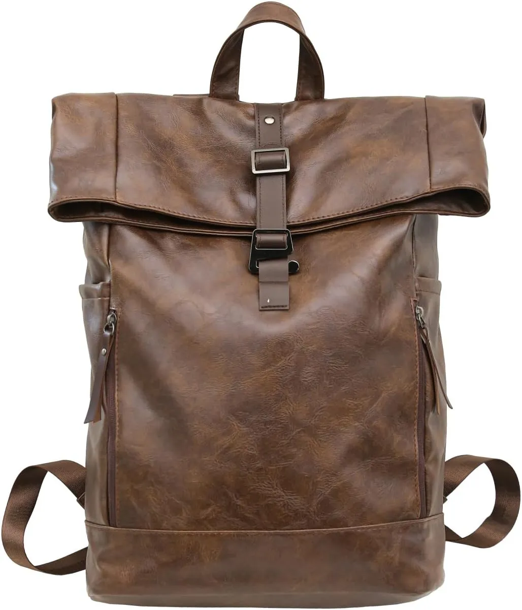Waterproof backpack, 24-inch foldable large-capacity laptop bag, portable, suitable for leisure travel (Coffee)