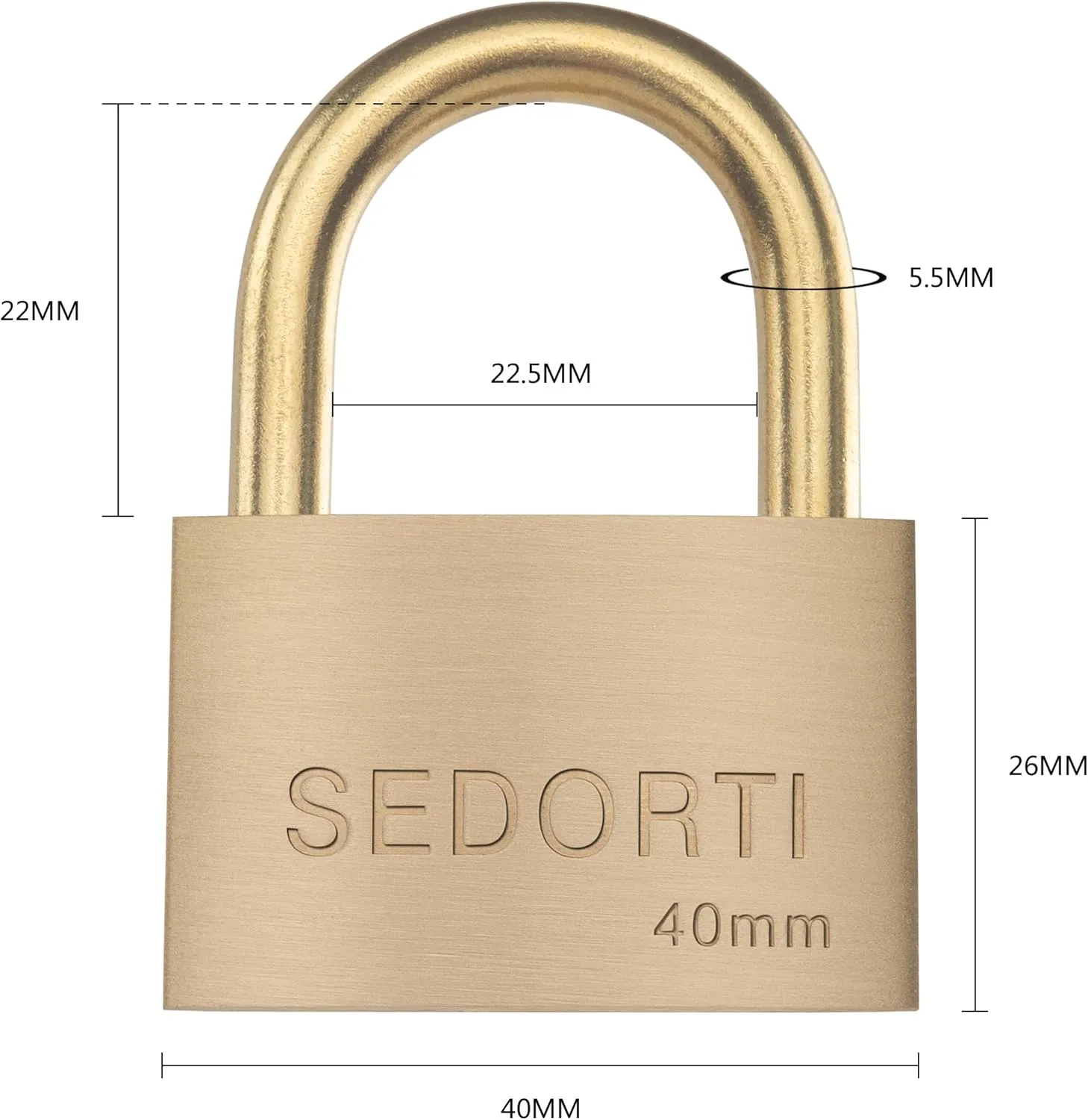 Weather Proof Lock, Keyed Alike Solid Brass Padlocks with Brass Shackle, Light Duty, 1-1/2" Wide Body, Marine Padlock, Anti Rust Lock, 4 Pack