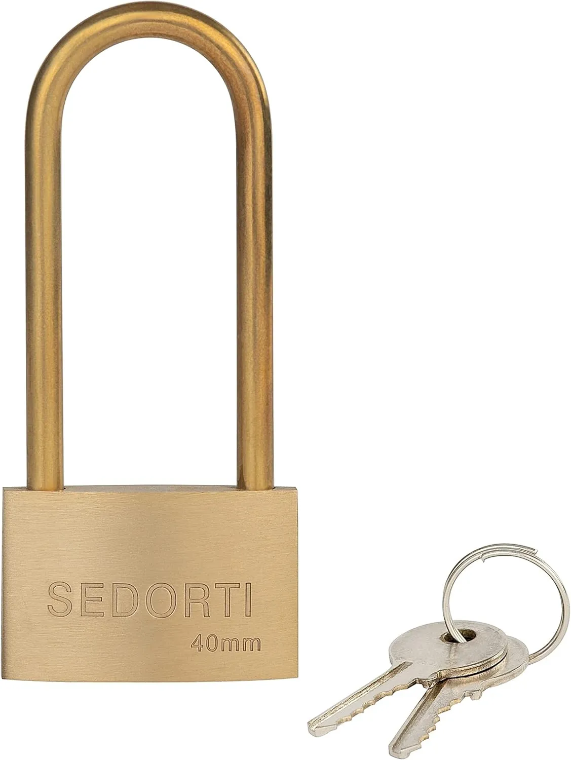 Weather Proof Lock, Keyed Alike Solid Brass Padlocks with Long Brass Shackle, Light Duty, 1-1/2" Wide Body, Marine Padlock, Anti Rust Lock, 12 Pack
