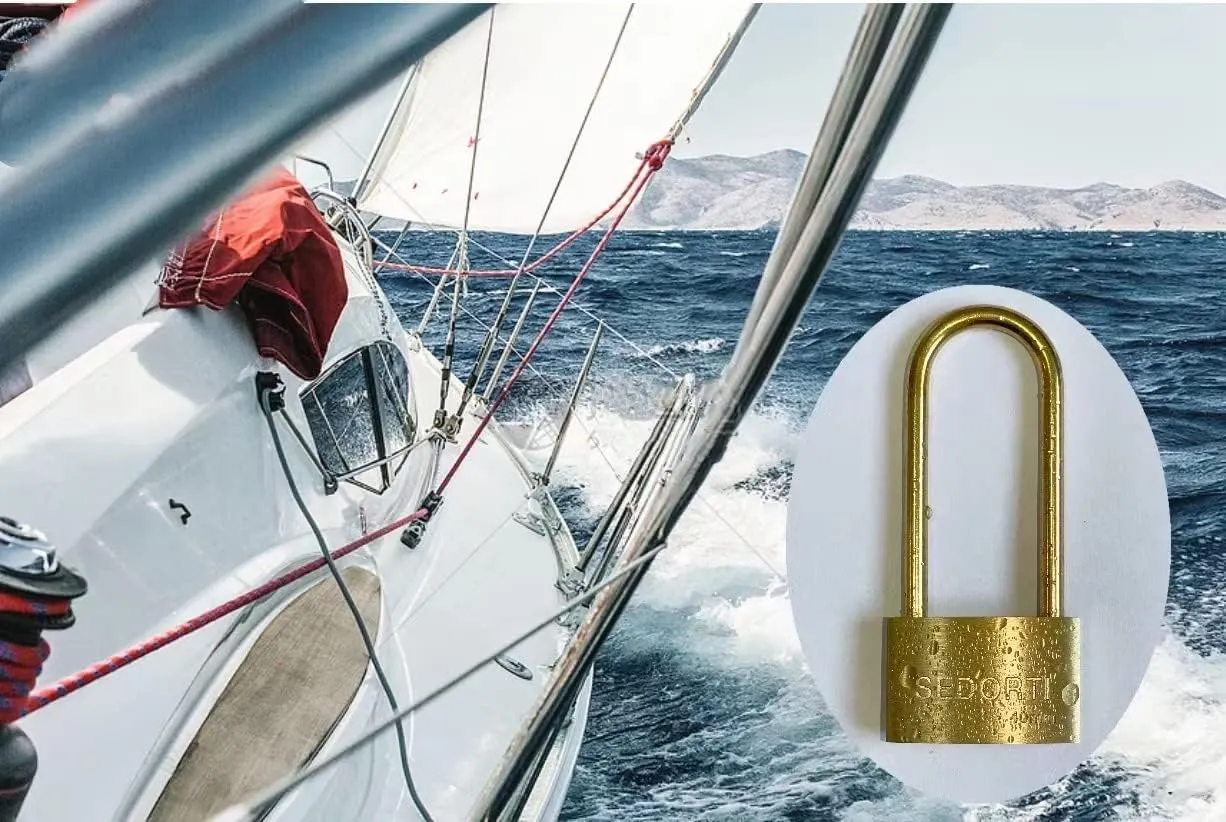 Weather Proof Lock, Keyed Alike Solid Brass Padlocks with Long Brass Shackle, Light Duty, 1-1/2" Wide Body, Marine Padlock, Anti Rust Lock, 12 Pack