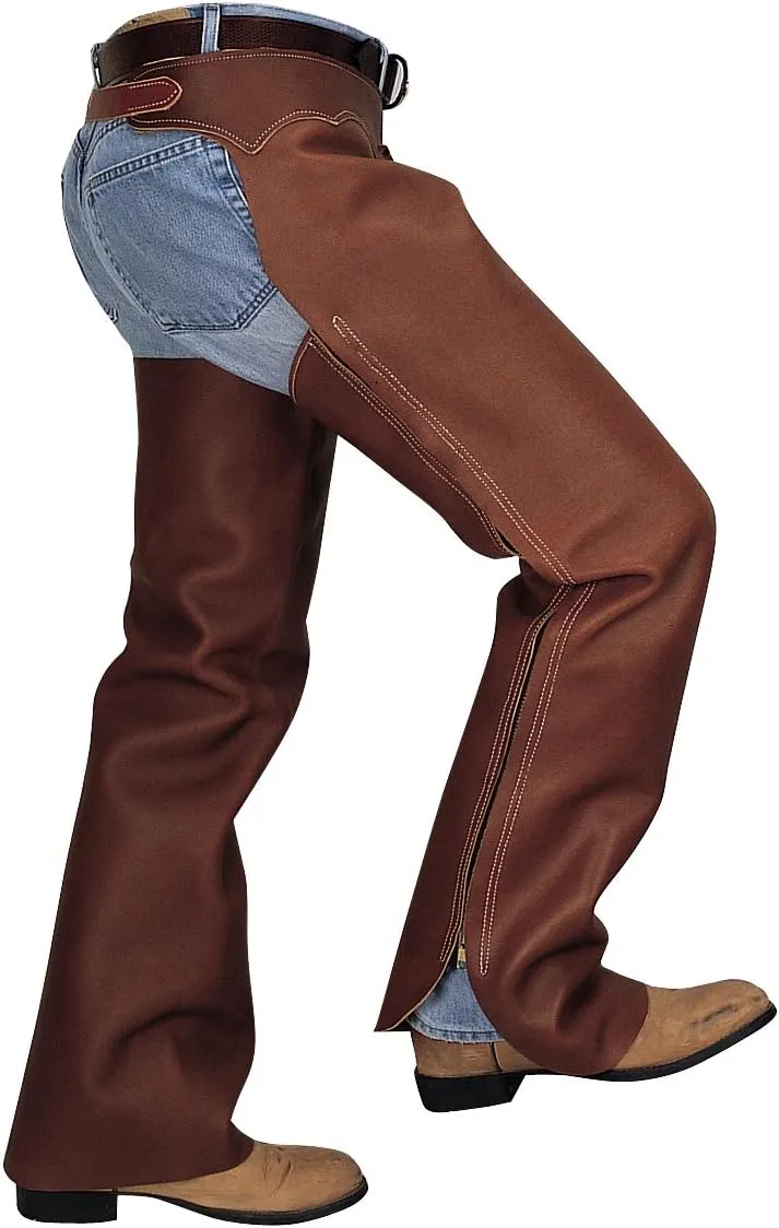 Weaver Leather Shotgun Full Grain Leather Work Chaps, Brown, Medium