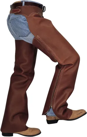Weaver Leather Shotgun Full Grain Leather Work Chaps, Brown, Medium