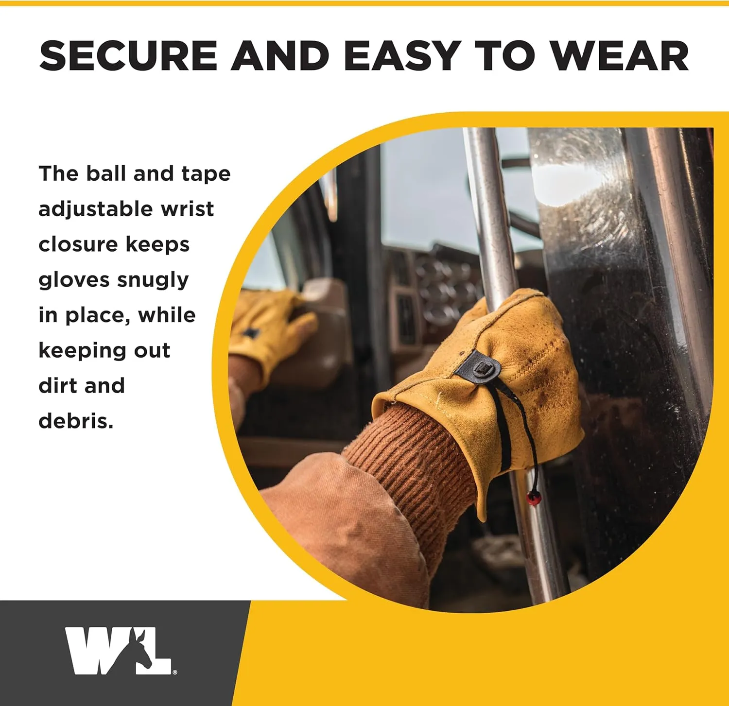 Wells Lamont mens Leather Work Gloves with Wrist Closure DIY Yardwork Construction Motorcycle Large Wells Lamont, Saddletan, Large Pack of 1 US
