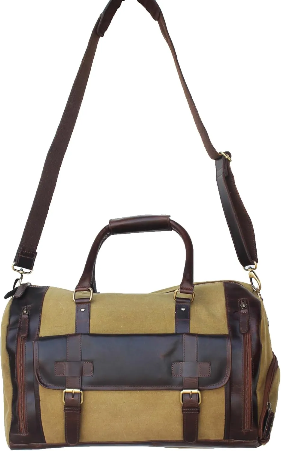 Western Canvas Leather Woven Carry-On Travel Weekender Duffle Gym Bag 18SKD Canvas
