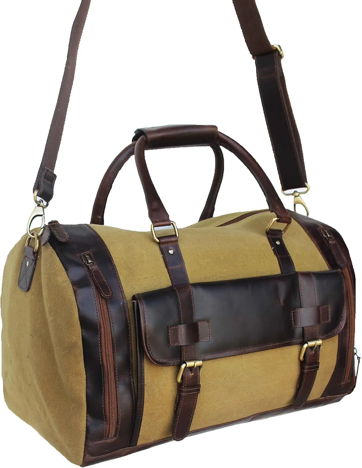 Western Canvas Leather Woven Carry-On Travel Weekender Duffle Gym Bag 18SKD Canvas