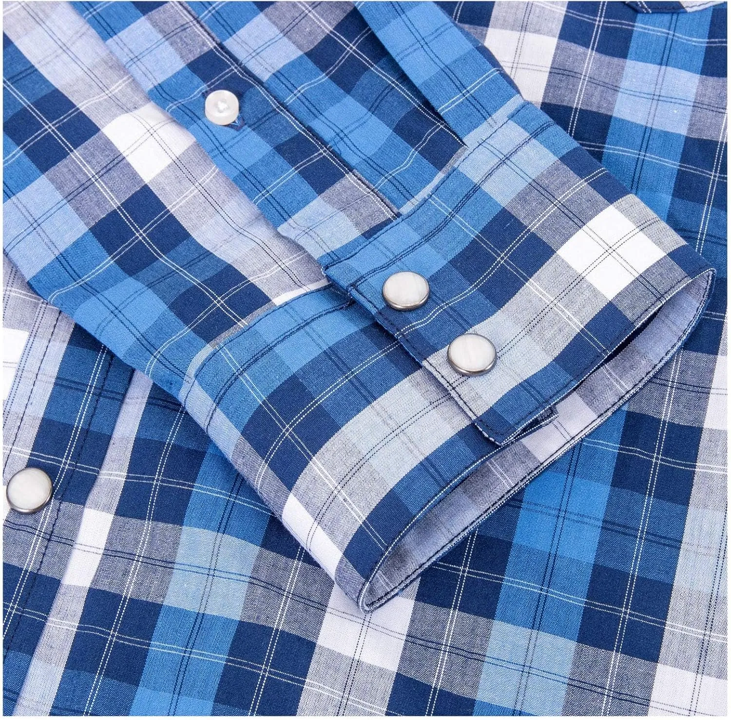 Western Shirts for Men with Snap Buttons Regular Fit Plaid Mens Long Sleeve Shirts Casual