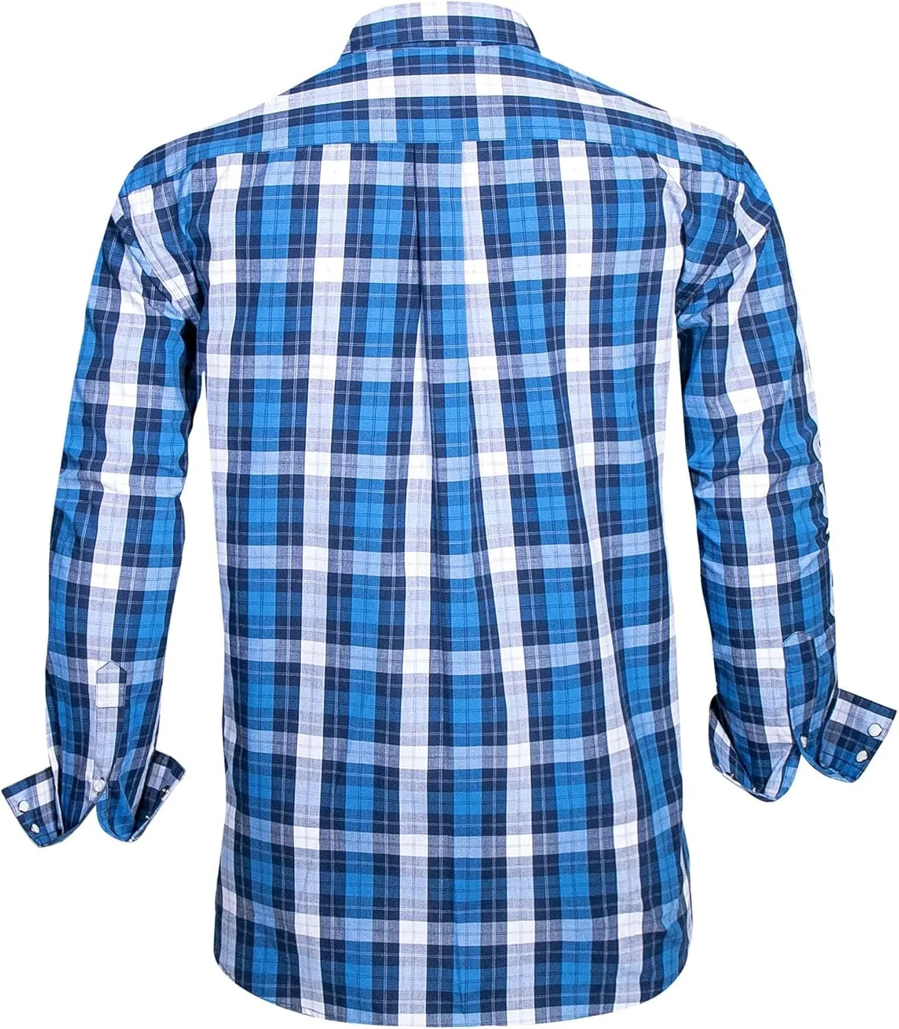 Western Shirts for Men with Snap Buttons Regular Fit Plaid Mens Long Sleeve Shirts Casual