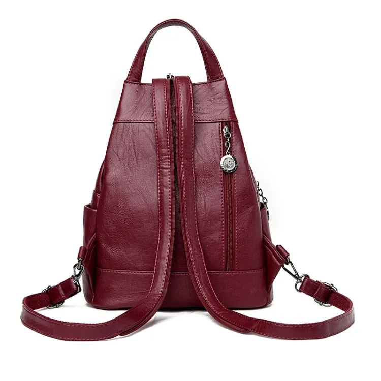 Women Anti-theft Leather Backpacks Ladies Backpacks(Black)