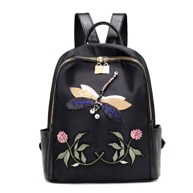 Women Backpack Earphone Hole