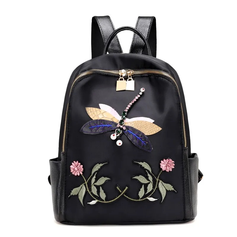 Women Backpack Earphone Hole