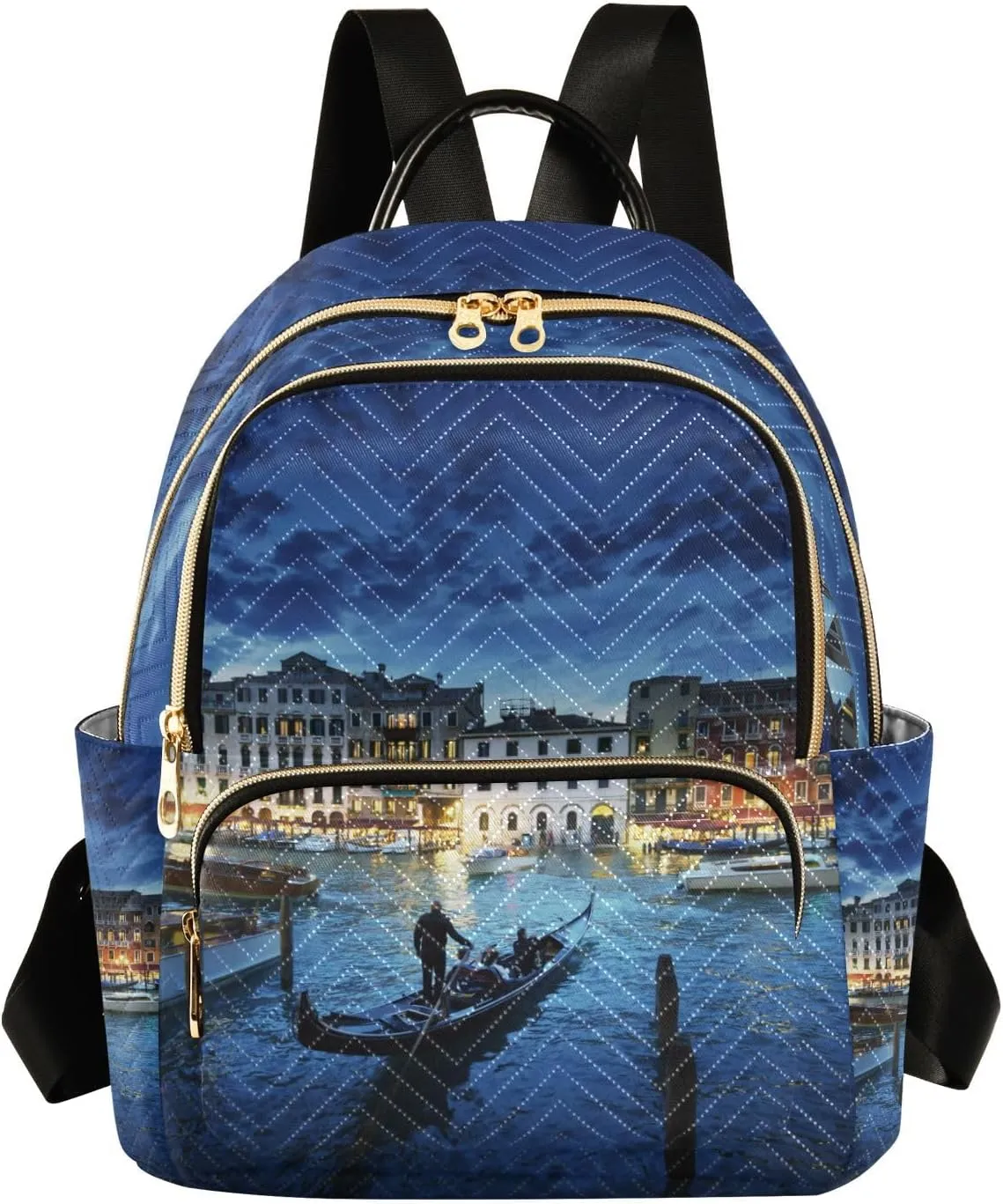 Women Backpack Venice Italy View Anti-Theft Travel Backpack with Luggage Belt Lightweight Handbag Lady Purse Roomy Double Zipper Weekend Bag Everyday Use