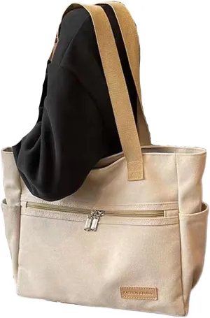 Women Canvas Tote Handbags Zipper Casual Shoulder Work Bag Top Handle Bag Purses