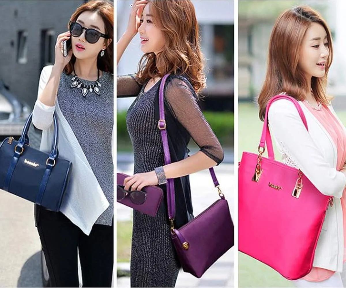 Women Ladies 6 Pcs Handbag Set Hobo Top Handle Bag Totes Satchels Crossbody Shoulder Bags and Purse Clutch