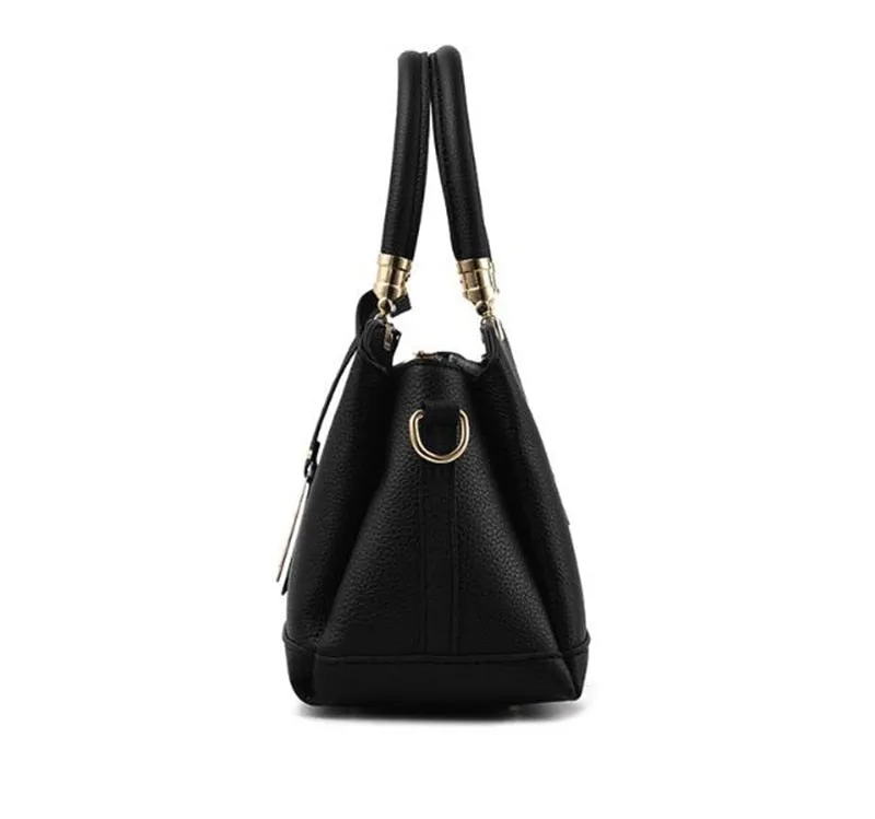 Women Leather Tree Branches Metal Decor Handbags