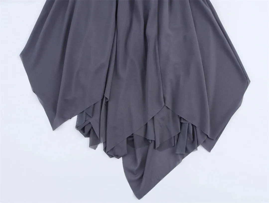 Women Spaghetti Strap Vacation Dress Pleated Decoration Asymmetrical Midi Camisole Dresses