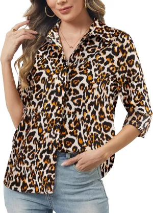 Women's Button Down Shirts Long Sleeve Basic Classic Soft Shirt Collared Fashion Dressy Casual Blouses