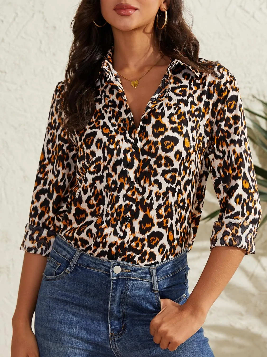 Women's Button Down Shirts Long Sleeve Basic Classic Soft Shirt Collared Fashion Dressy Casual Blouses