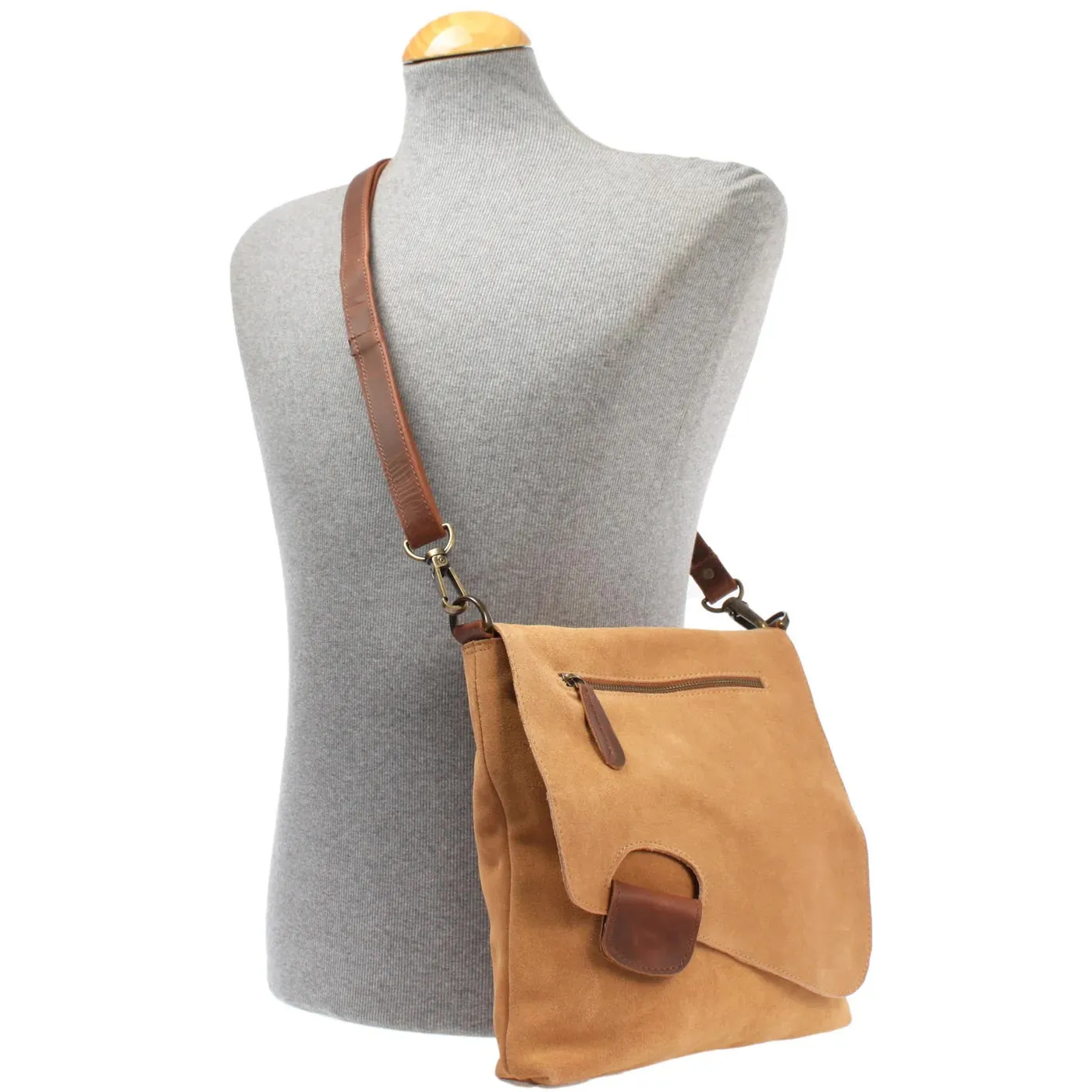 Women's cowhide full grain crossbody shoulder bag small Messenger satchel bag