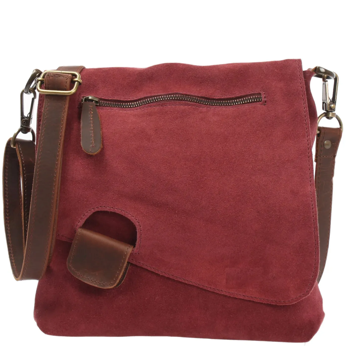 Women's cowhide full grain crossbody shoulder bag small Messenger satchel bag