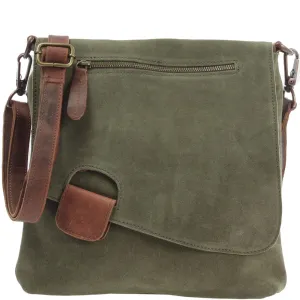 Women's cowhide full grain crossbody shoulder bag small Messenger satchel bag