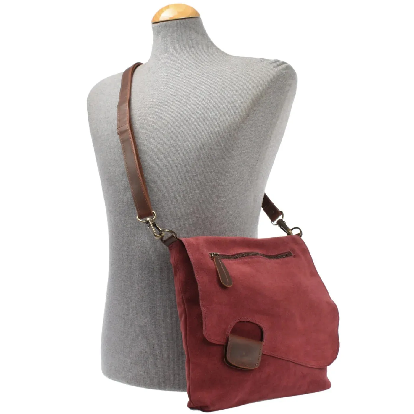 Women's cowhide full grain crossbody shoulder bag small Messenger satchel bag