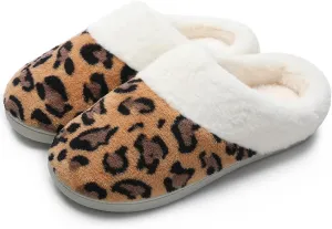 Women's Cozy House Slippers Memory Foam Furry Bedroom Slippers Anti-Slip Sole for Indoor Outdoor Use