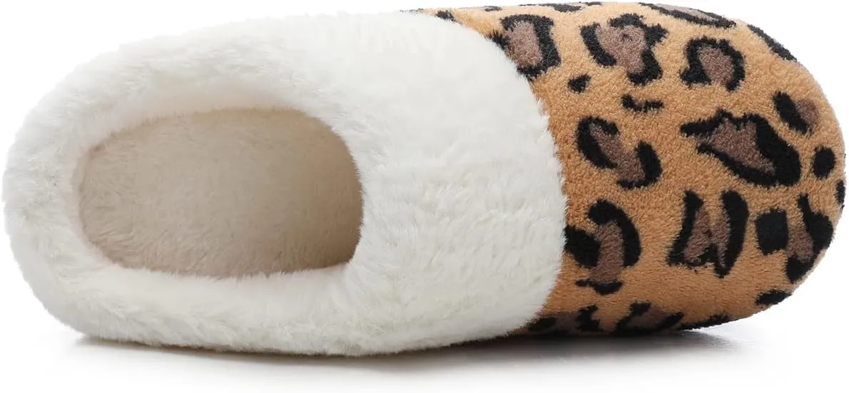 Women's Cozy House Slippers Memory Foam Furry Bedroom Slippers Anti-Slip Sole for Indoor Outdoor Use