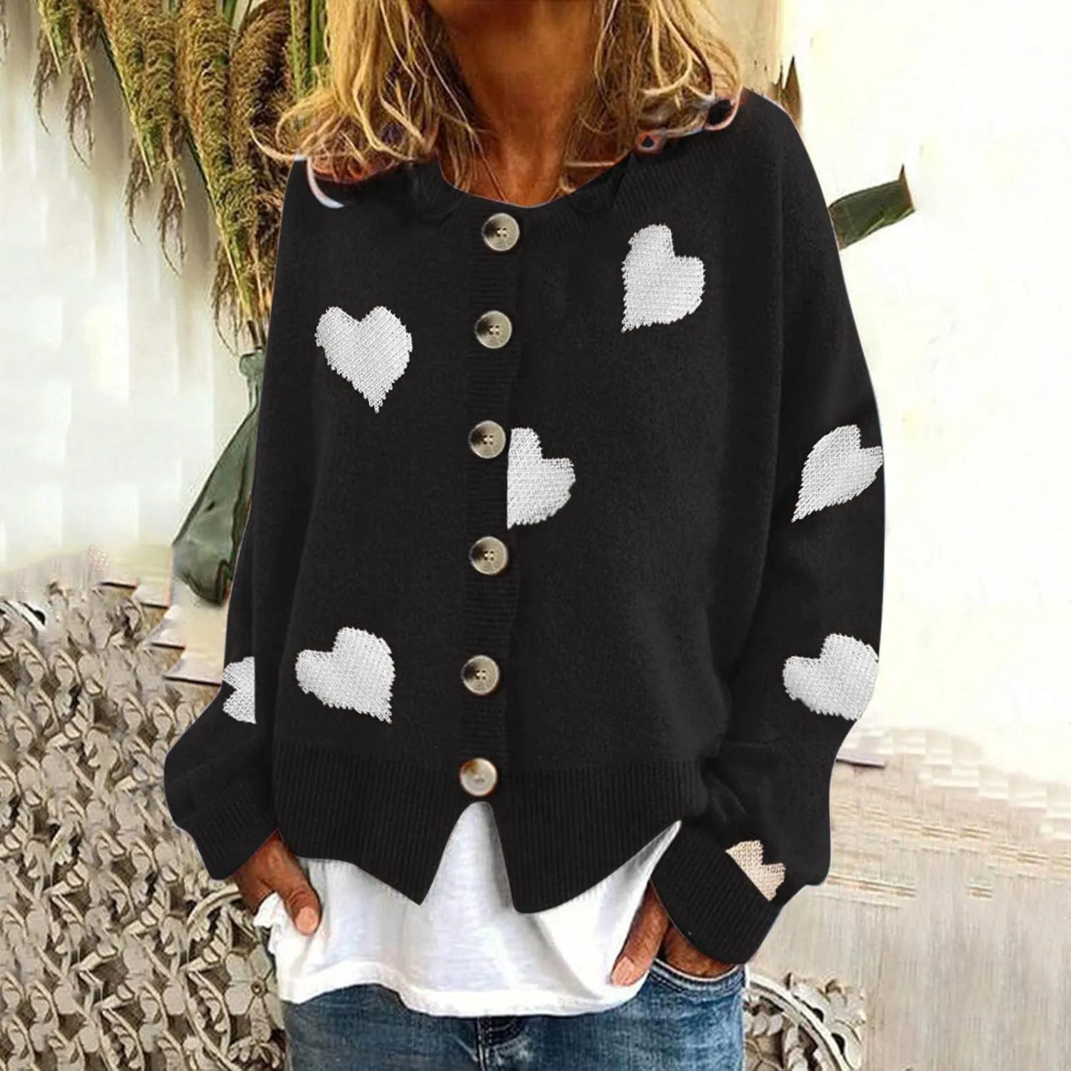 Women's Fashion Cardigan Sweater Knit Sweater Casual Sweater Warm Top Women's 2024 Cropped Cardigan Sweaters Womens