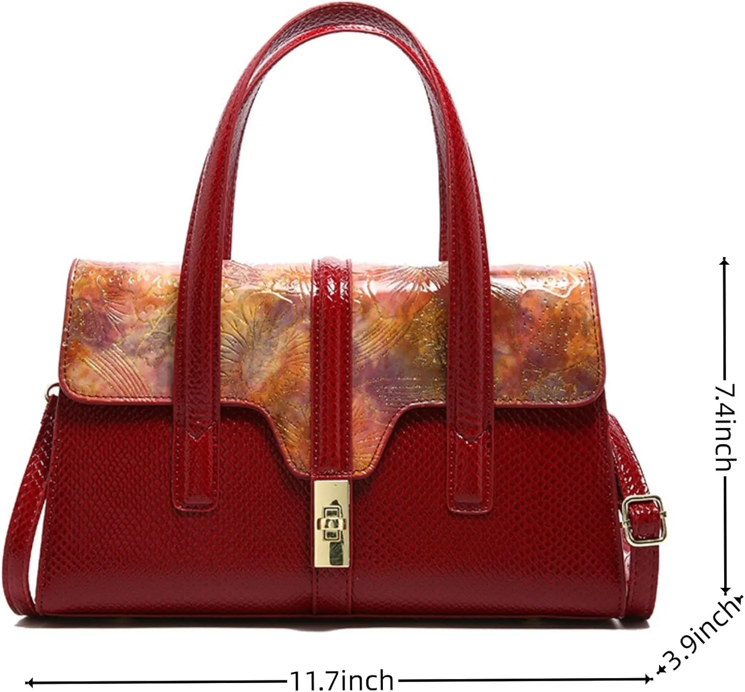 Womens Fashion Snakeskin Evening Handbag Top Handle Clutch Purse Chain Shoulder Cross-body Bag