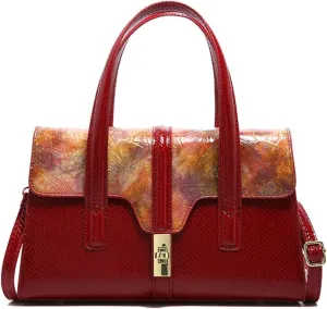 Womens Fashion Snakeskin Evening Handbag Top Handle Clutch Purse Chain Shoulder Cross-body Bag