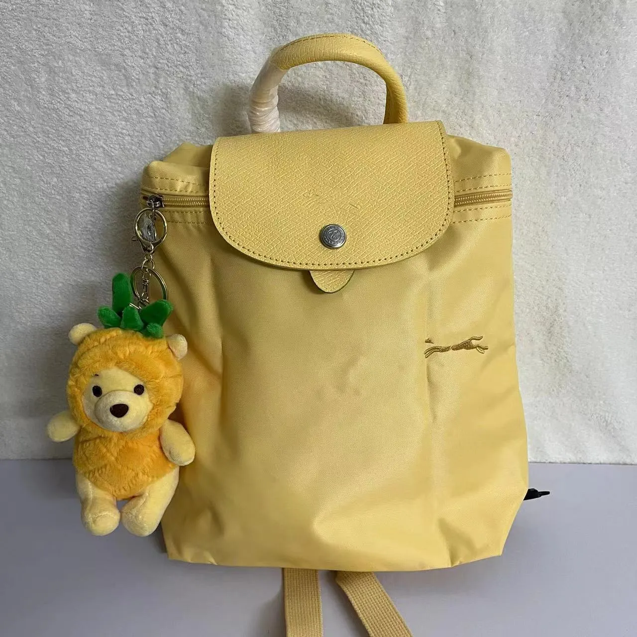 Women's French Week Nylon Embroidered Waterproof Folding Backpacks