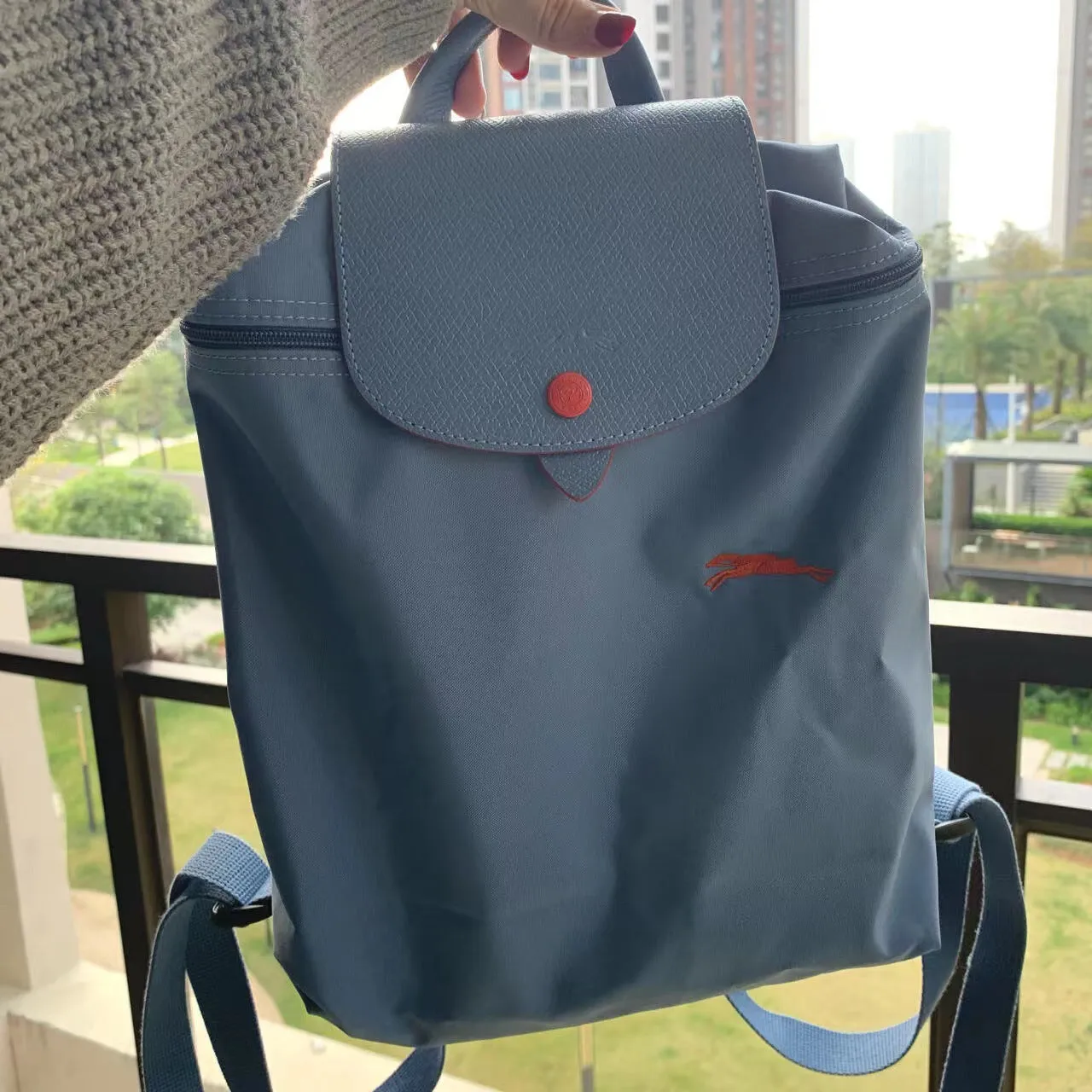 Women's French Week Nylon Embroidered Waterproof Folding Backpacks