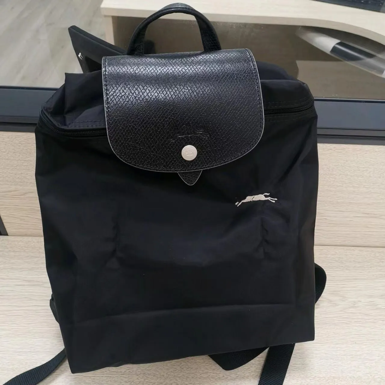 Women's French Week Nylon Embroidered Waterproof Folding Backpacks