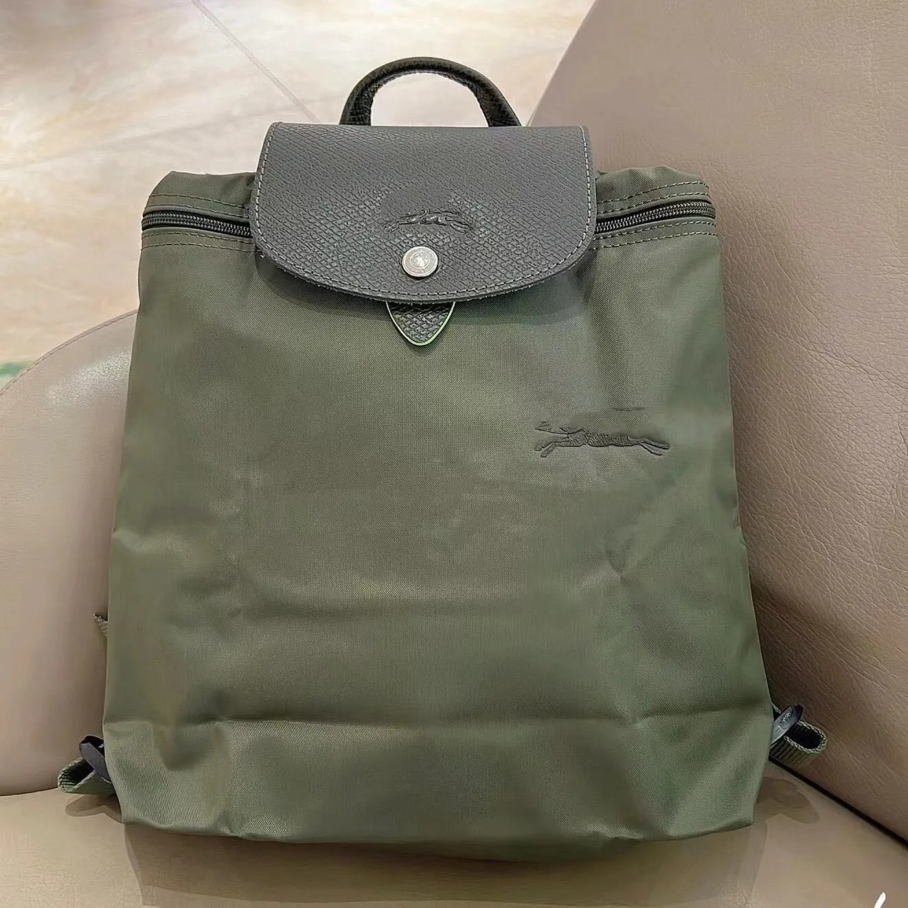 Women's French Week Nylon Embroidered Waterproof Folding Backpacks