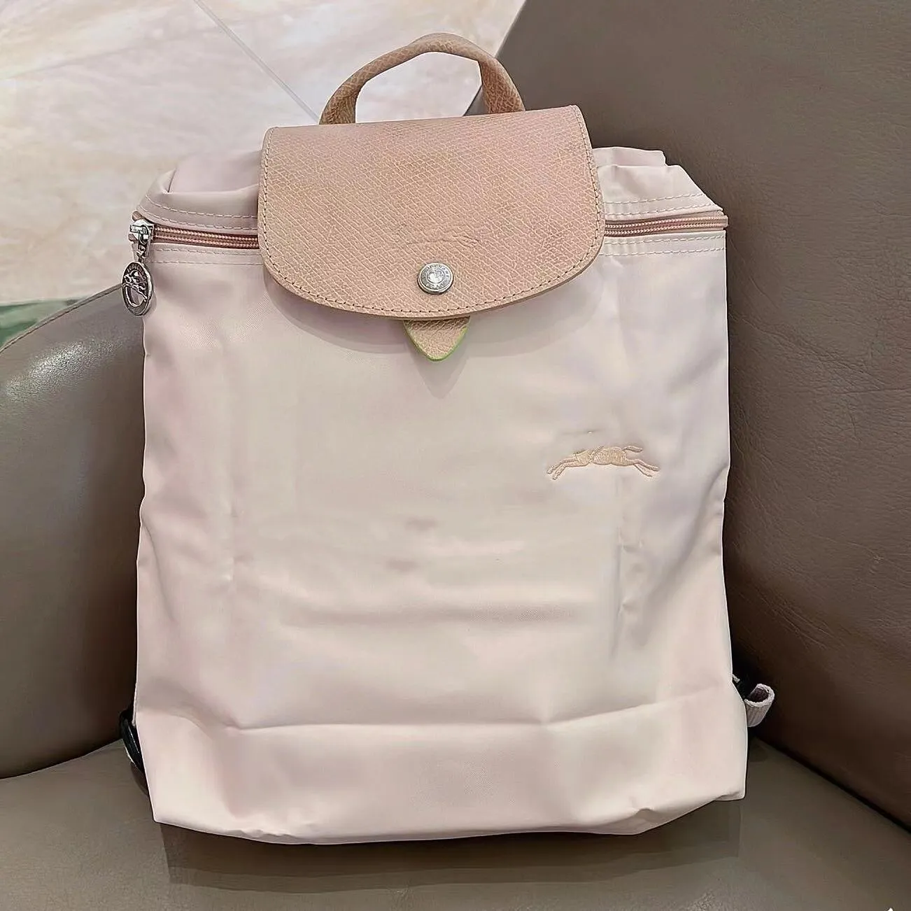 Women's French Week Nylon Embroidered Waterproof Folding Backpacks