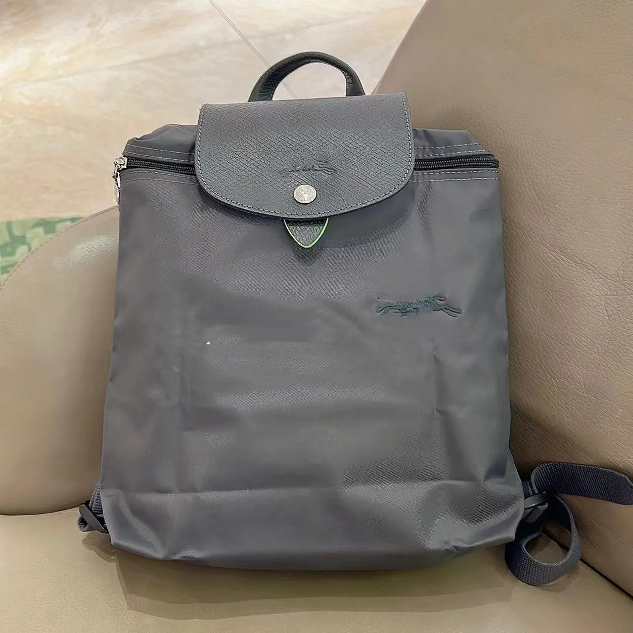 Women's French Week Nylon Embroidered Waterproof Folding Backpacks