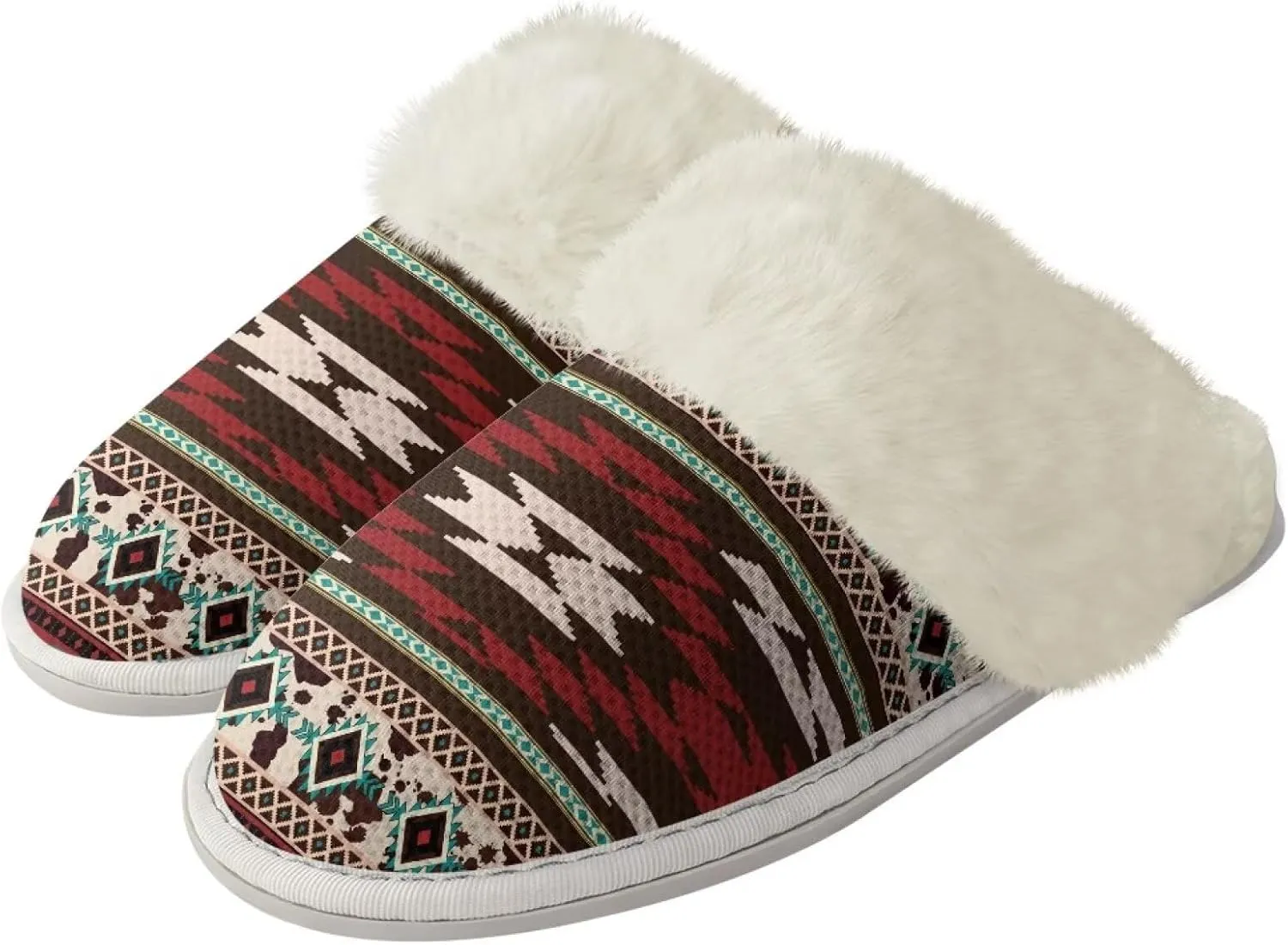 Womens Fuzzy Slippers with Fur Edges, Cute Plush House Shoes Fluffy House Slippers for Indoor and Outdoor