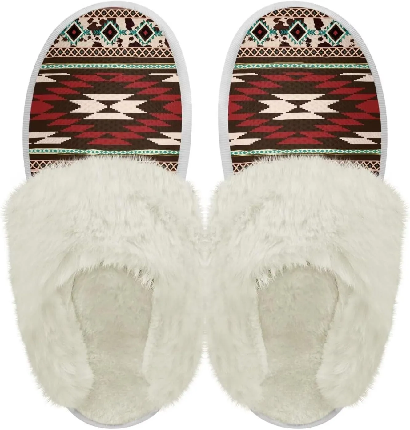 Womens Fuzzy Slippers with Fur Edges, Cute Plush House Shoes Fluffy House Slippers for Indoor and Outdoor